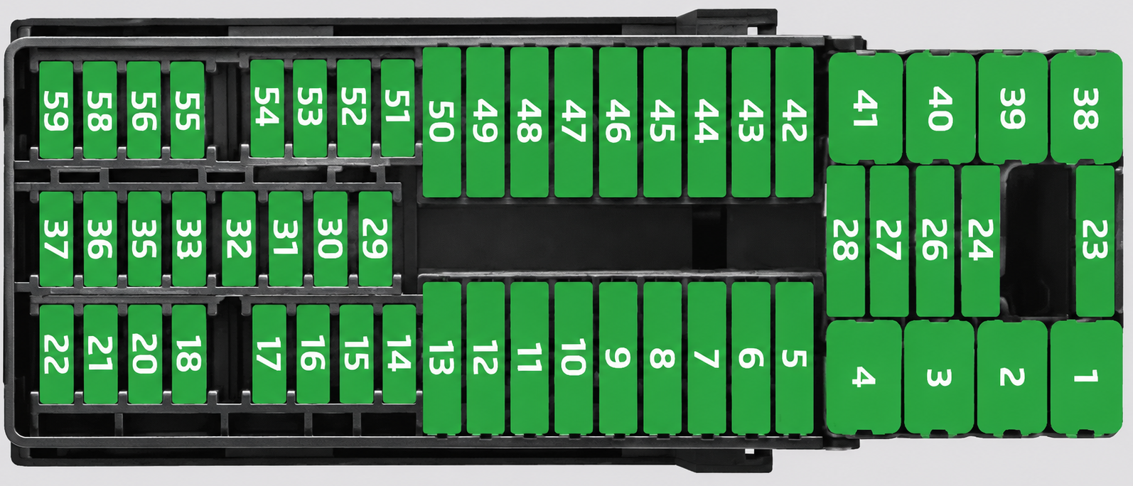 SEAT Toledo (2016 - 2019) Passenger Compartment Fuse Box Diagram Fig 1 LHD