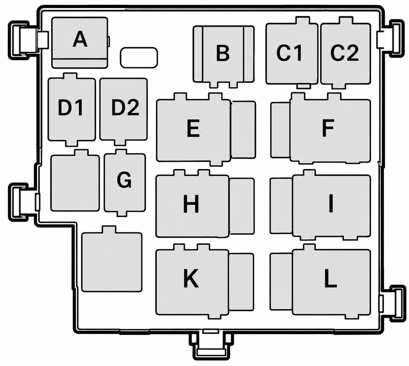 Saab 9-3 OG (1998 - 2002) Passenger Compartment Relay Holder Diagram