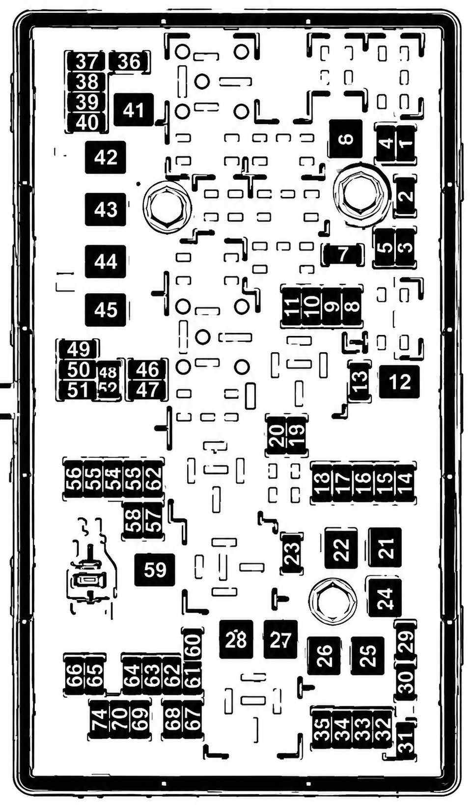 Saab 9-5 (2010 - 2012) Engine Compartment Fuse Box Diagram Fig