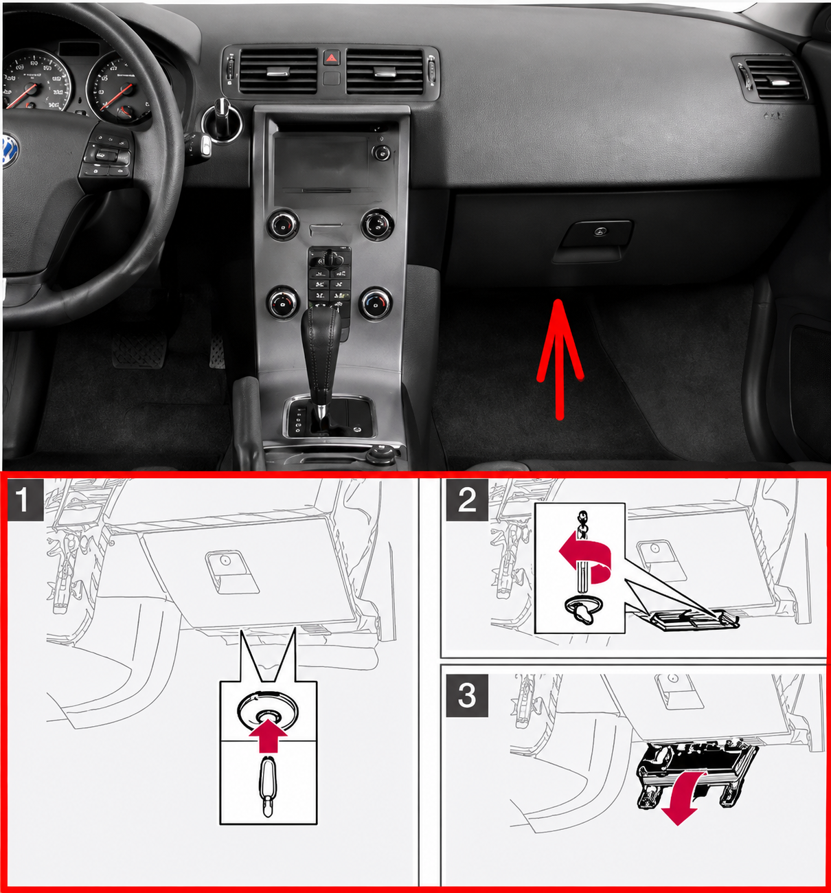 Volvo C30 (2008 - 2013) Passenger Compartment Fuse Box Location