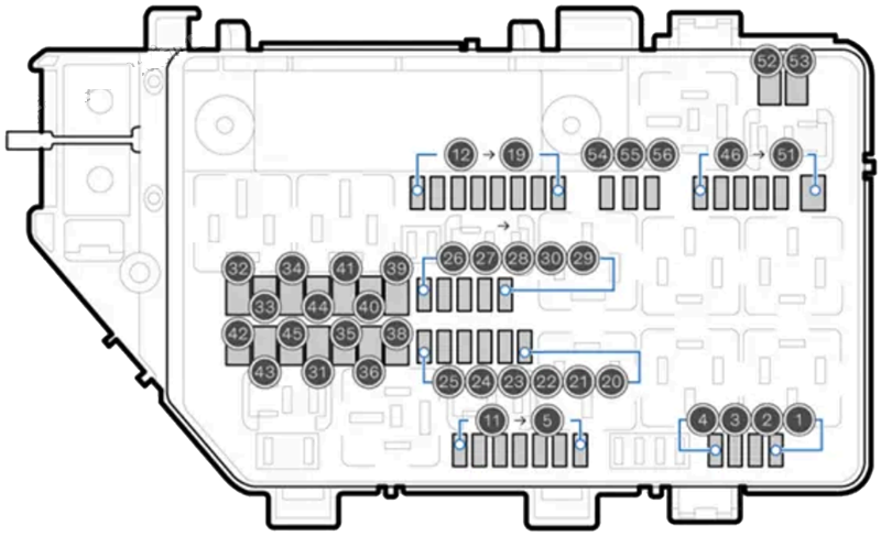 Volvo C40 EC40 (2022 - 2026) Engine Compartment Fuse Box Diagram
