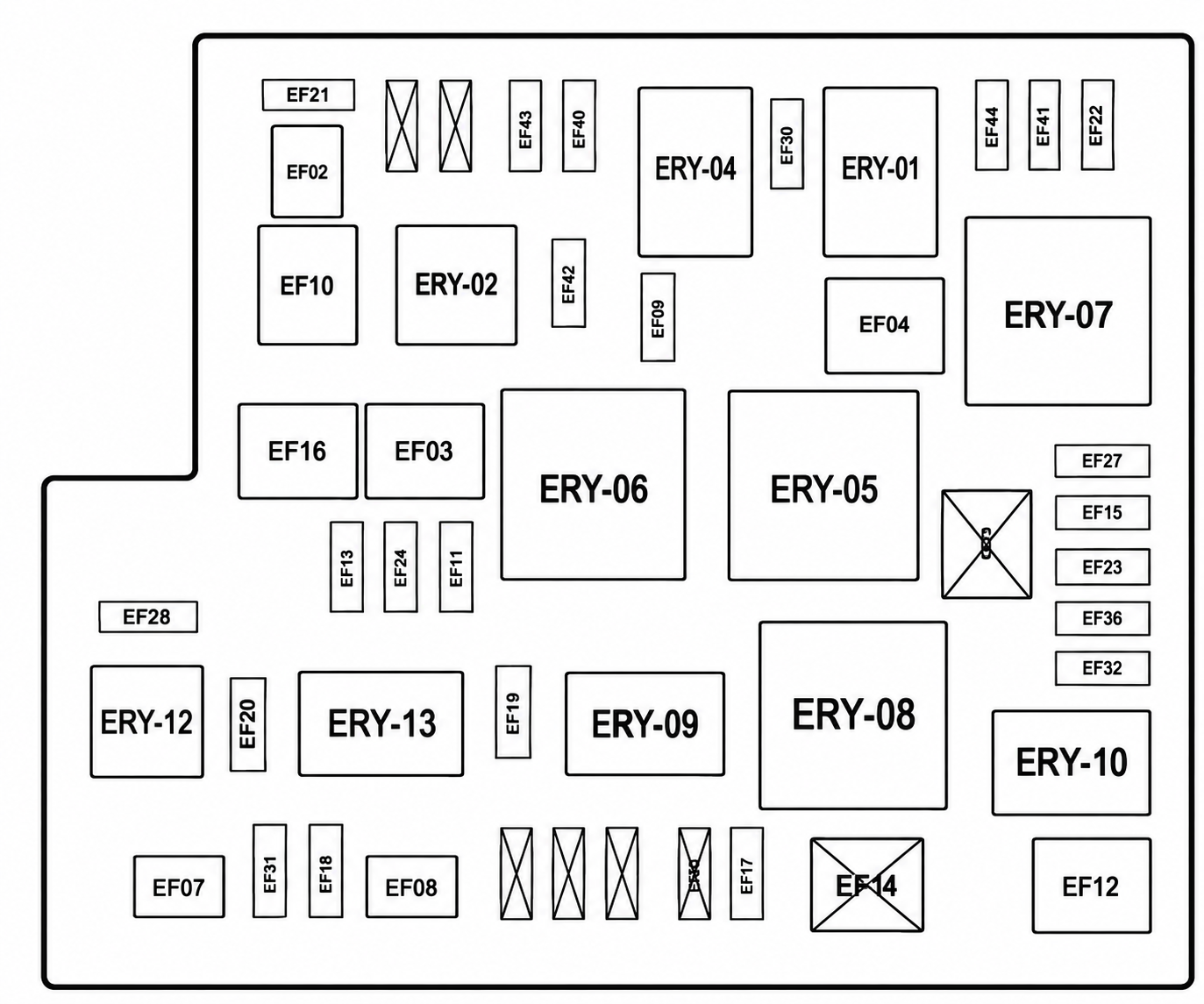 BAIC X55 (2026) Engine Compartment Fuse Box Diagram