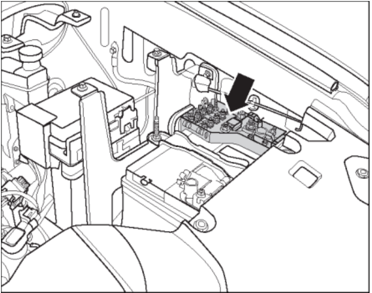 Battery positive fuse box (gasoline )