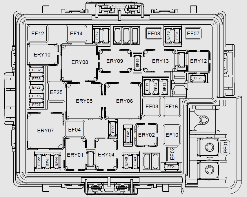 Engine Compartment electronic box 1 (UEC1) Diagram