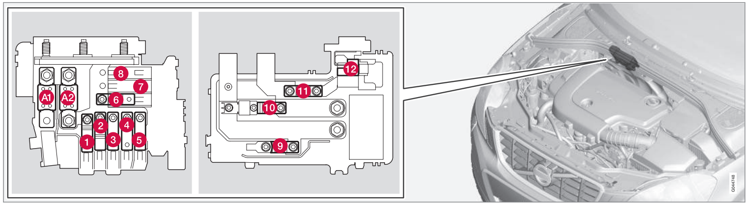 Fuses - in the engine compartment's