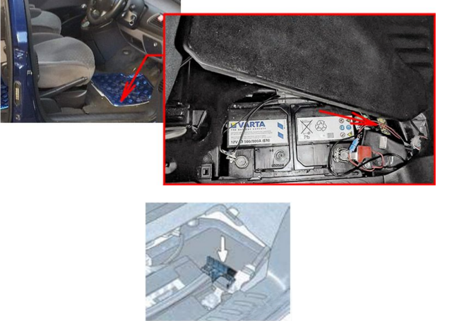 Fuses on the battery