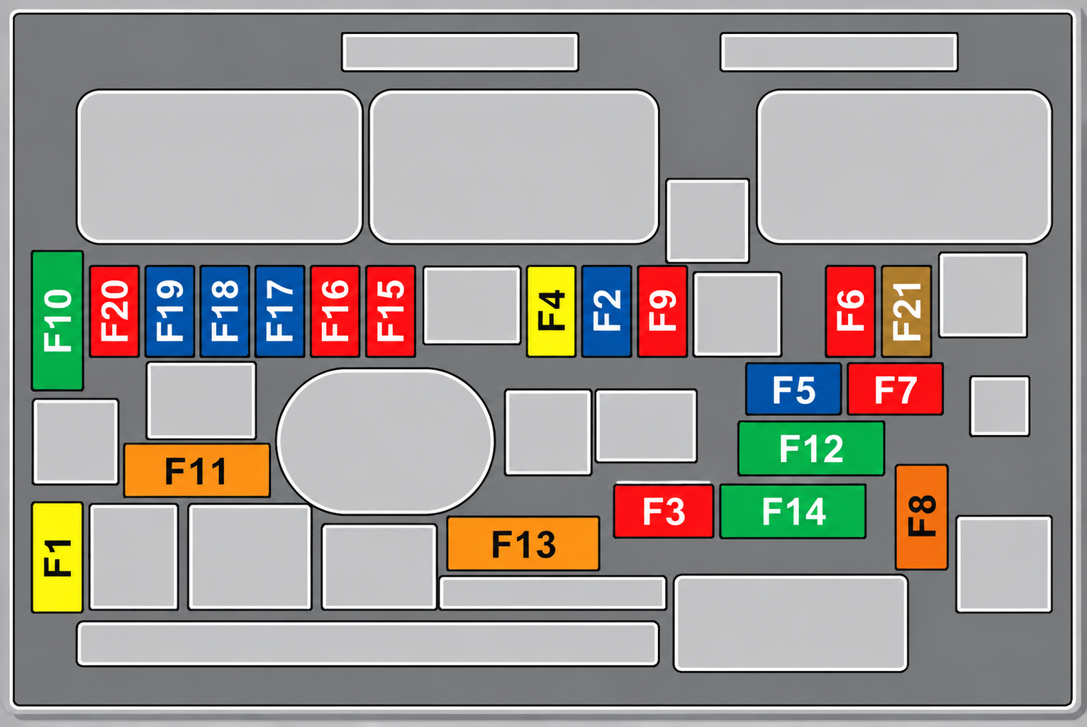 Peugeot 3008 (2009 - 2016) Engine Compartment Fuse Box Diagram