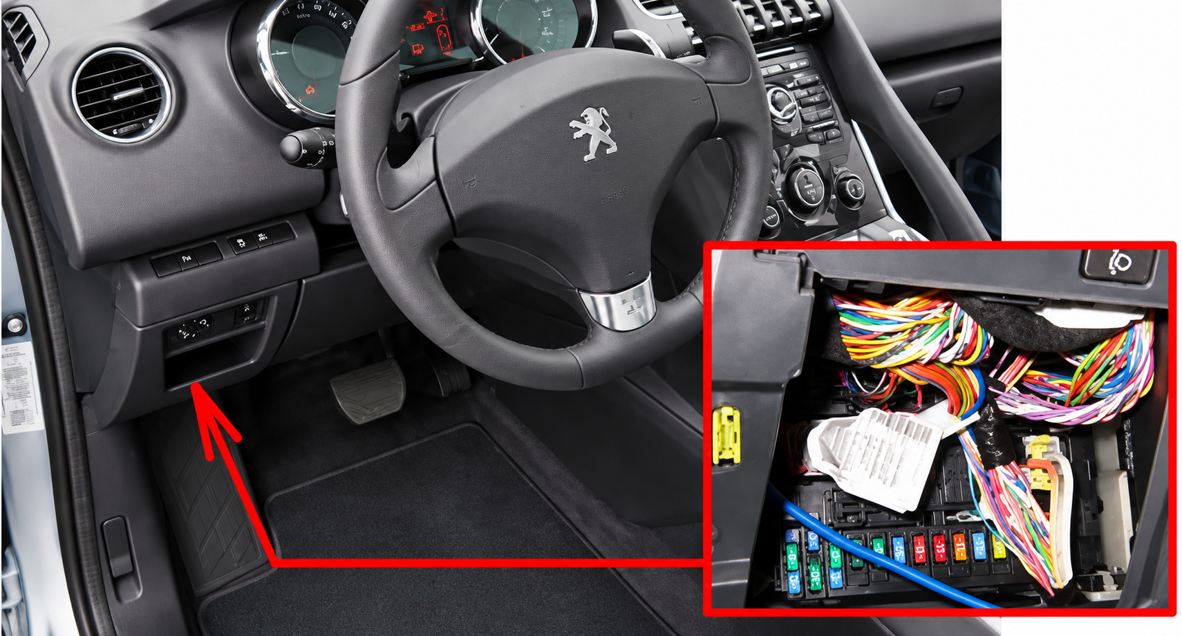 Peugeot 3008 (2009 - 2016) Passenger Compartment Fuse Box Location Fig 1