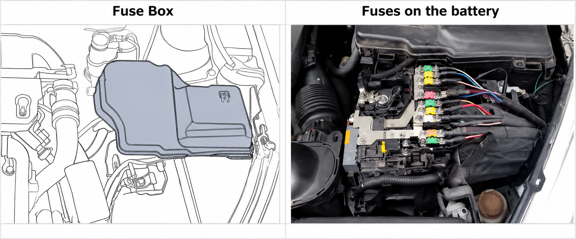 Peugeot 508 (2010 - 2018) Engine Compartment Fuse Box Location Fig 2