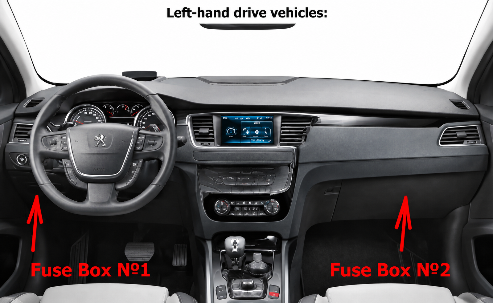 Peugeot 508 (2010 - 2018) Passenger Compartment Fuse Box Location Fig 1