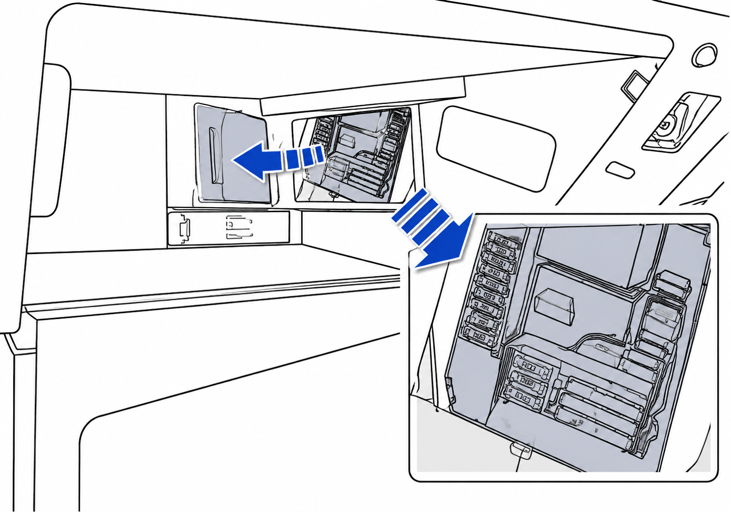 Peugeot 508 (2010 - 2018) Passenger Compartment Fuse Box Location Fig 3