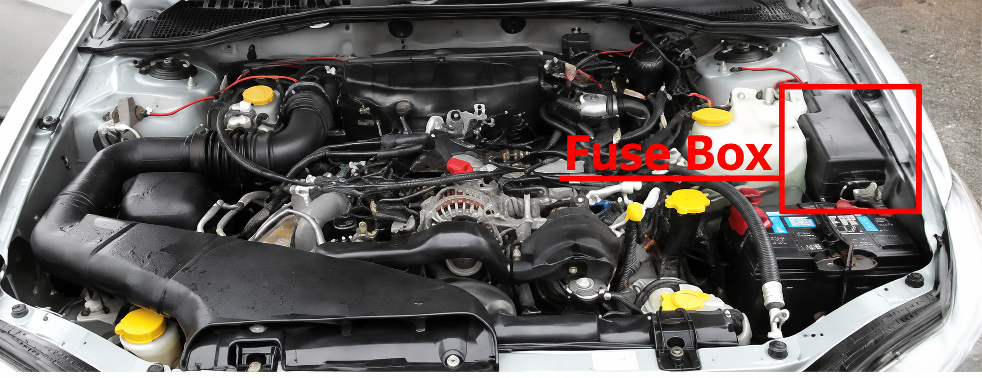 Subaru Legacy (2000 - 2004) Engine Compartment Fuse Box Location