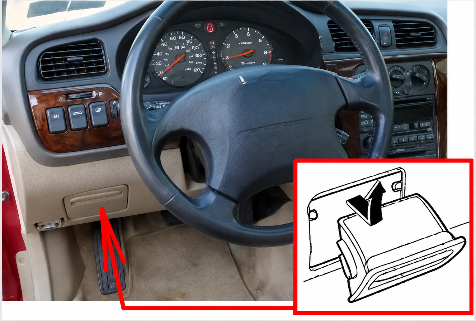 Subaru Legacy (2000 - 2004) Passenger Compartment Fuse Box Location