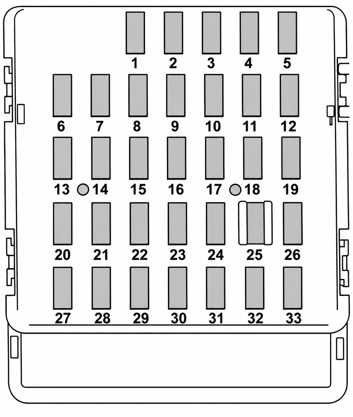 Subaru Legacy (2005 - 2009) Passenger Compartment Fuse Box Diagram