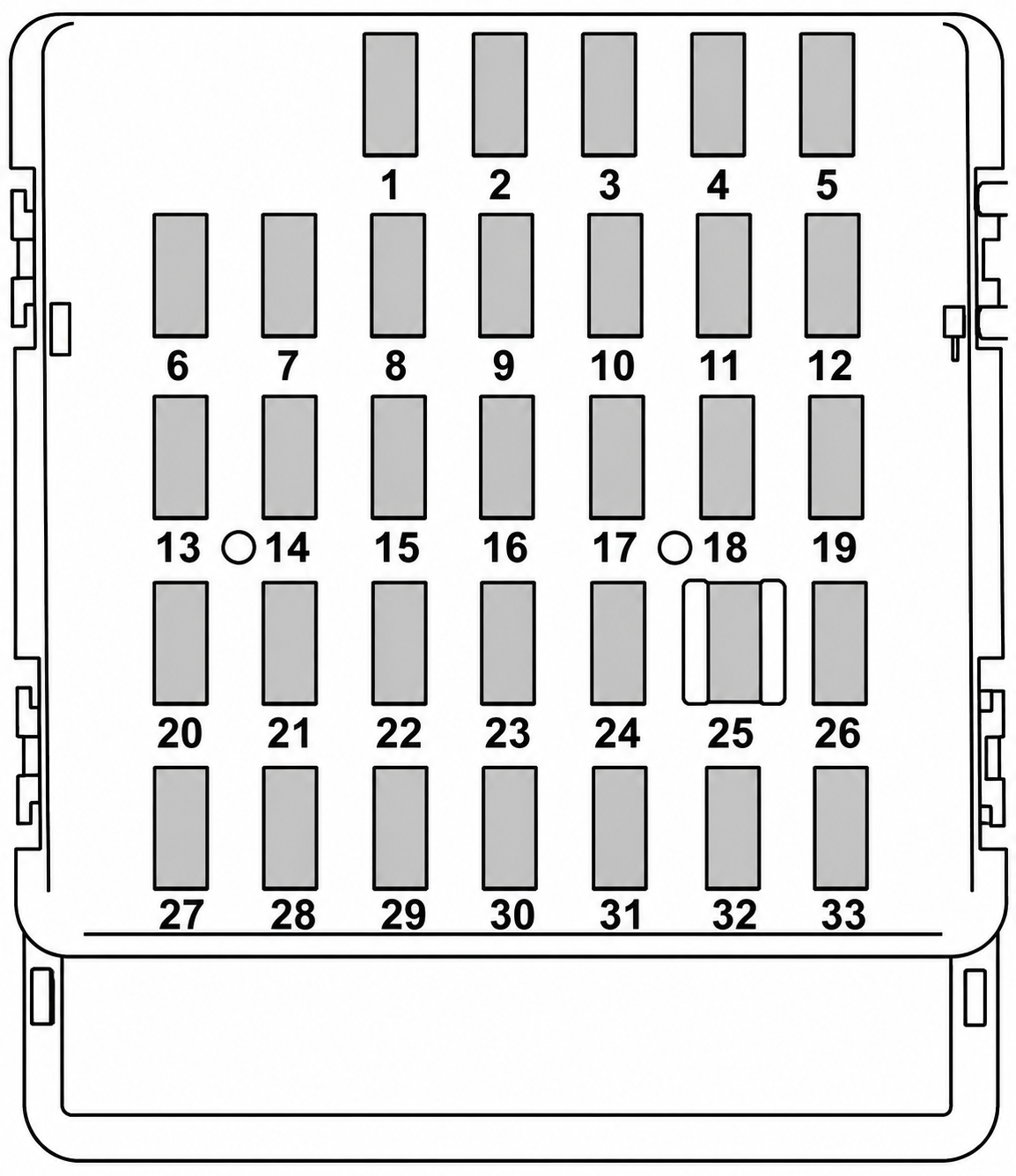 Subaru Legacy (2010 - 2014) Passenger Compartment Fuse Box Diagram