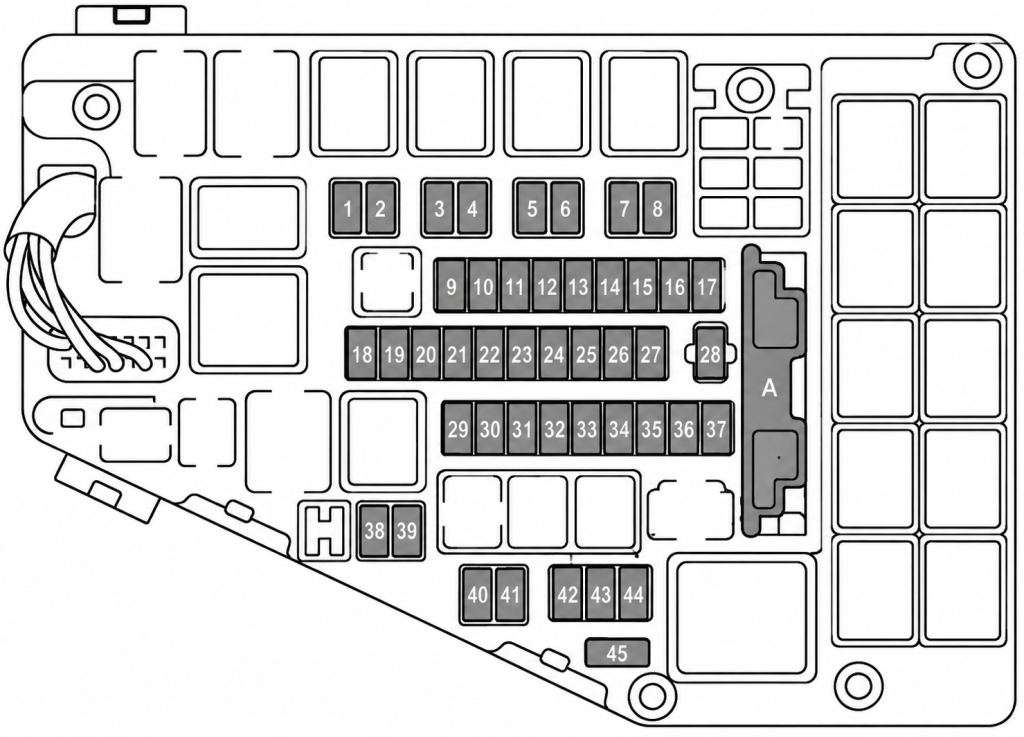 Subaru Outback (2015 - 2019) Engine Compartment Fuse Box Diagram