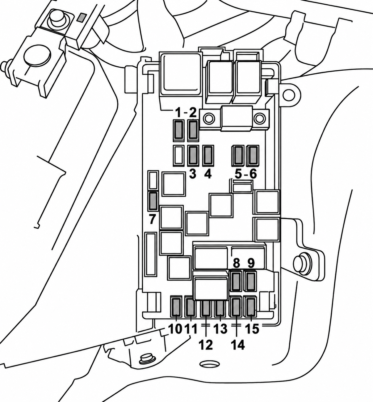 Subaru Tribeca B9 (2010 - 2014) Engine Compartment Fuse Box Diagram
