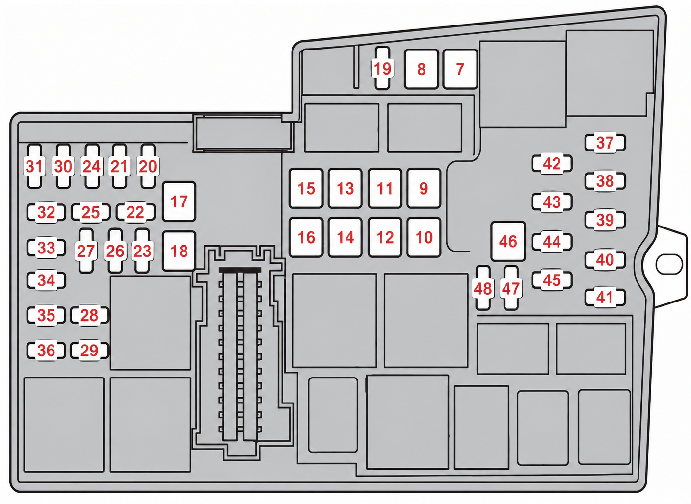 Volvo V40 (2013 - 2019) Engine Compartment Fuse Box Diagram