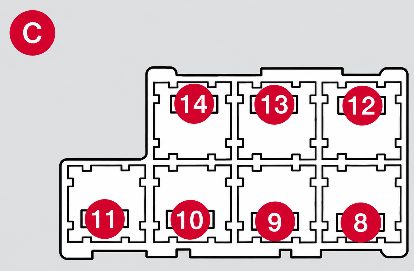 Volvo V60 (2011 - 2018) Engine Compartment Fuse Box Diagram Fig 3