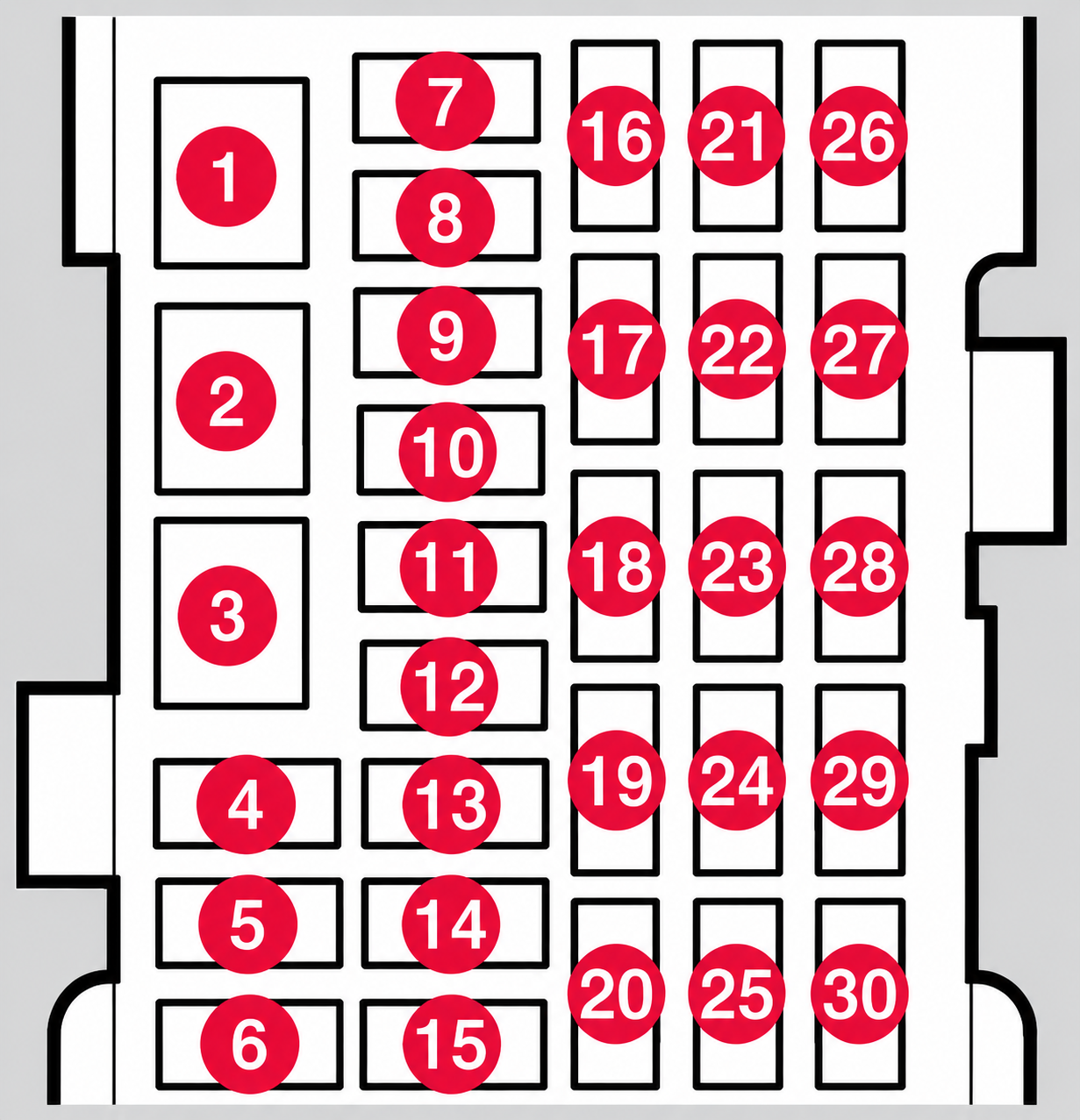 Volvo V60 (2011 - 2018) Passenger Compartment Fuse Box Diagram Fig 1