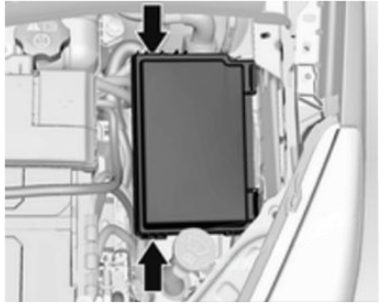 Disengage the cover Engine Compartment Fuse Box Location