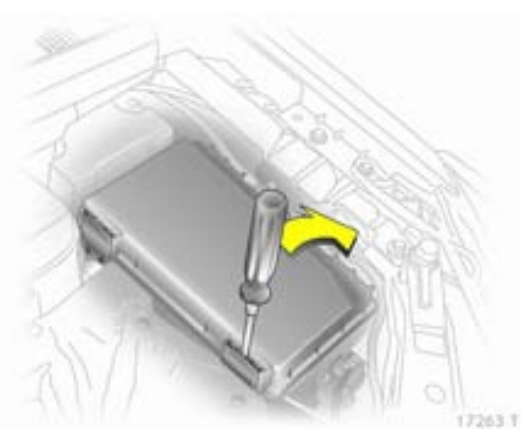 Open the cover upwards and remove it